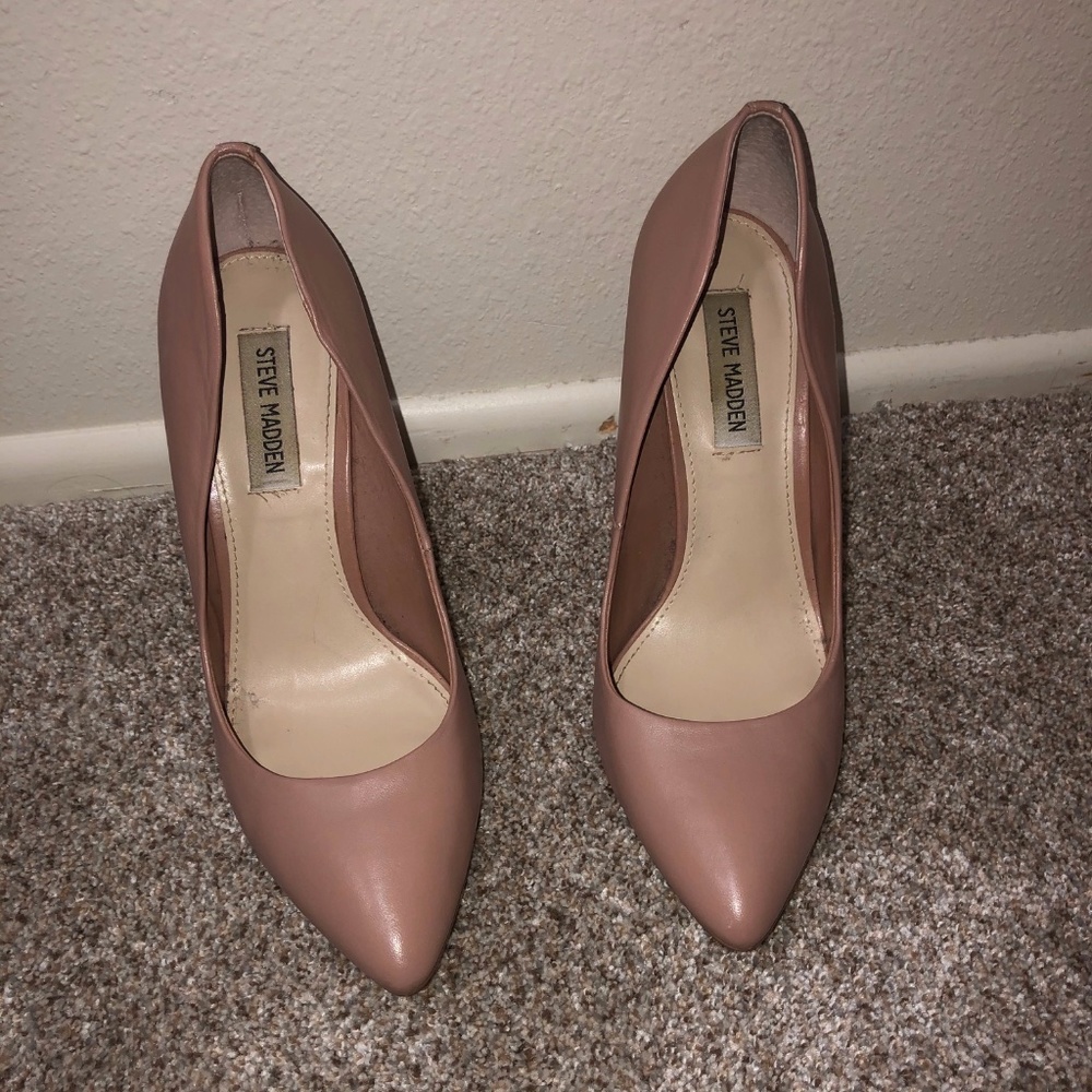 Steve Madden Blush Leather Stiletto Heels
